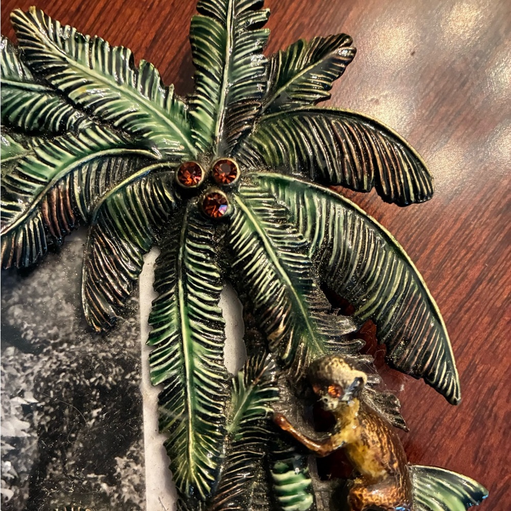 Tropical Palm Tree Monkey Jeweled 5x7 Photo Frame – Glam Jungle Decor - Picture 5 of 9